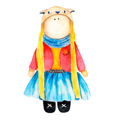 Watercolor illustration.