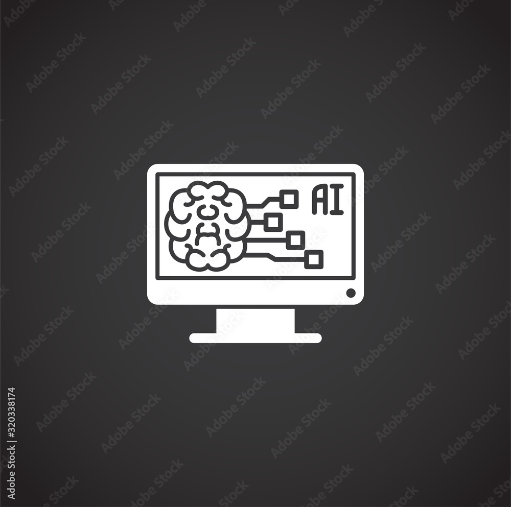 Poster ai related icon on background for graphic and web design. simple illustration. internet concept symb