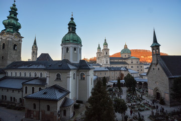 Fototapeta na wymiar Salzburg, Austria - May 01, 2017: The St. Peter's Cemetery at Salzburg