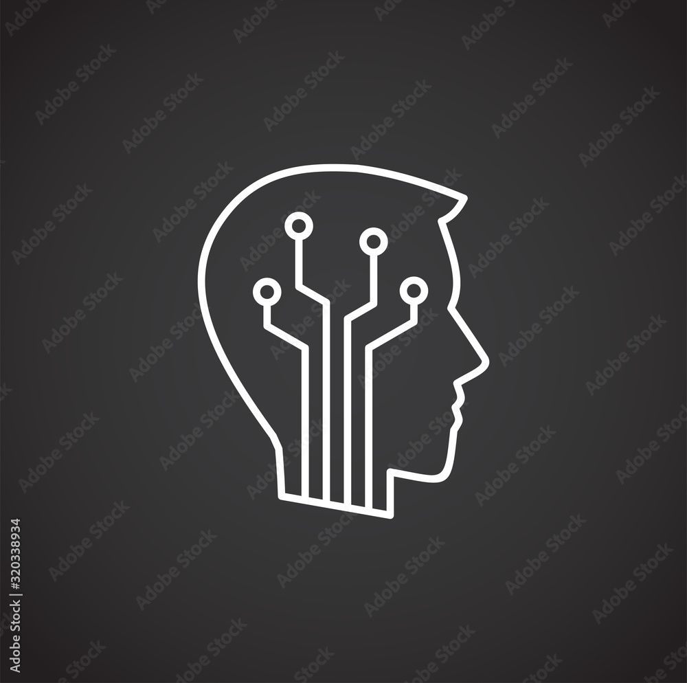 Poster ai related icon on background for graphic and web design. simple illustration. internet concept symb