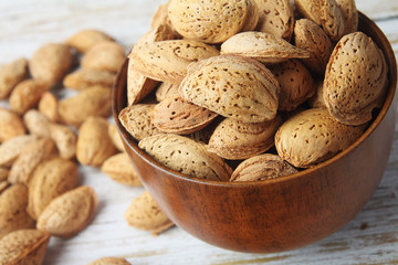 Healthy Almond Nuts in shells 