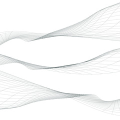 Set of abstract horizontal waves, vector illustration