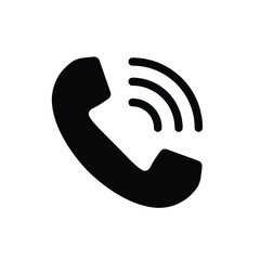 call icon. line style icon.  black vector symbol of  telephone receiver