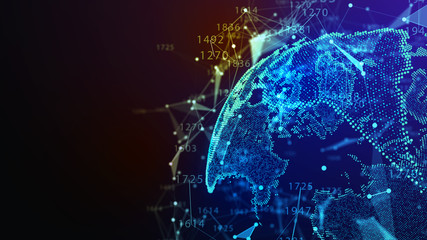 Concept of Network, internet communication. 3d illustration.