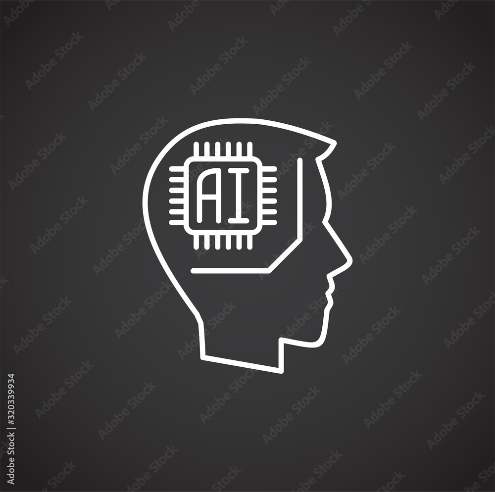 Poster ai related icon on background for graphic and web design. simple illustration. internet concept symb