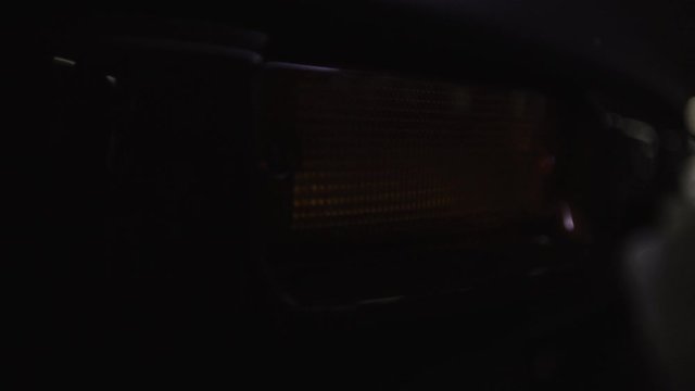 Golden car indicator detail shot