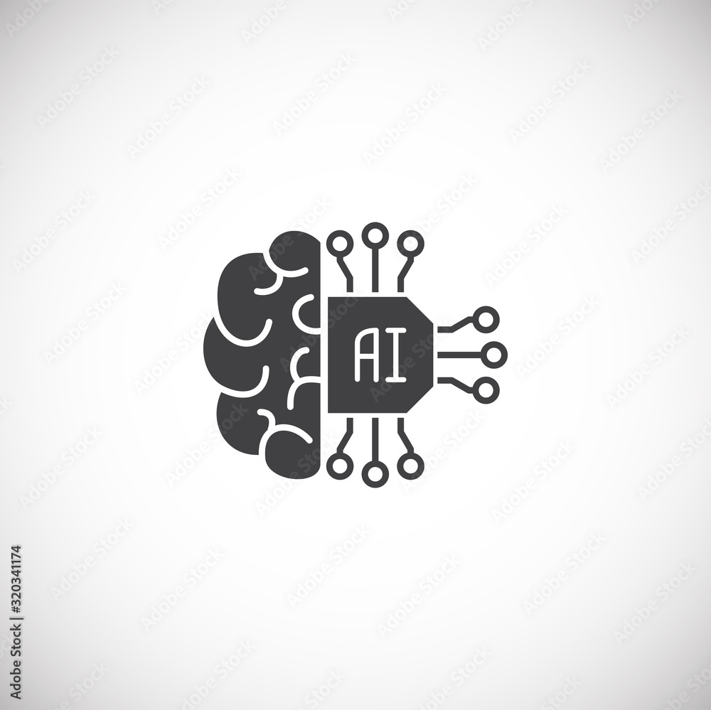 Poster ai related icon on background for graphic and web design. simple illustration. internet concept symb