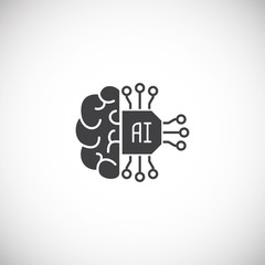 Ai related icon on background for graphic and web design. Simple illustration. Internet concept symbol for website button or mobile app.