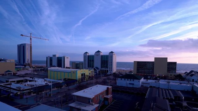 Time lapse of Virginia Beach Ocean front in the morning