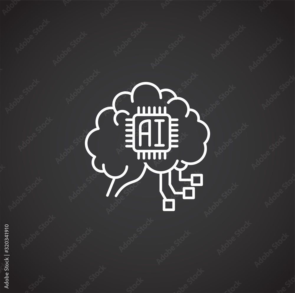 Poster ai related icon on background for graphic and web design. simple illustration. internet concept symb