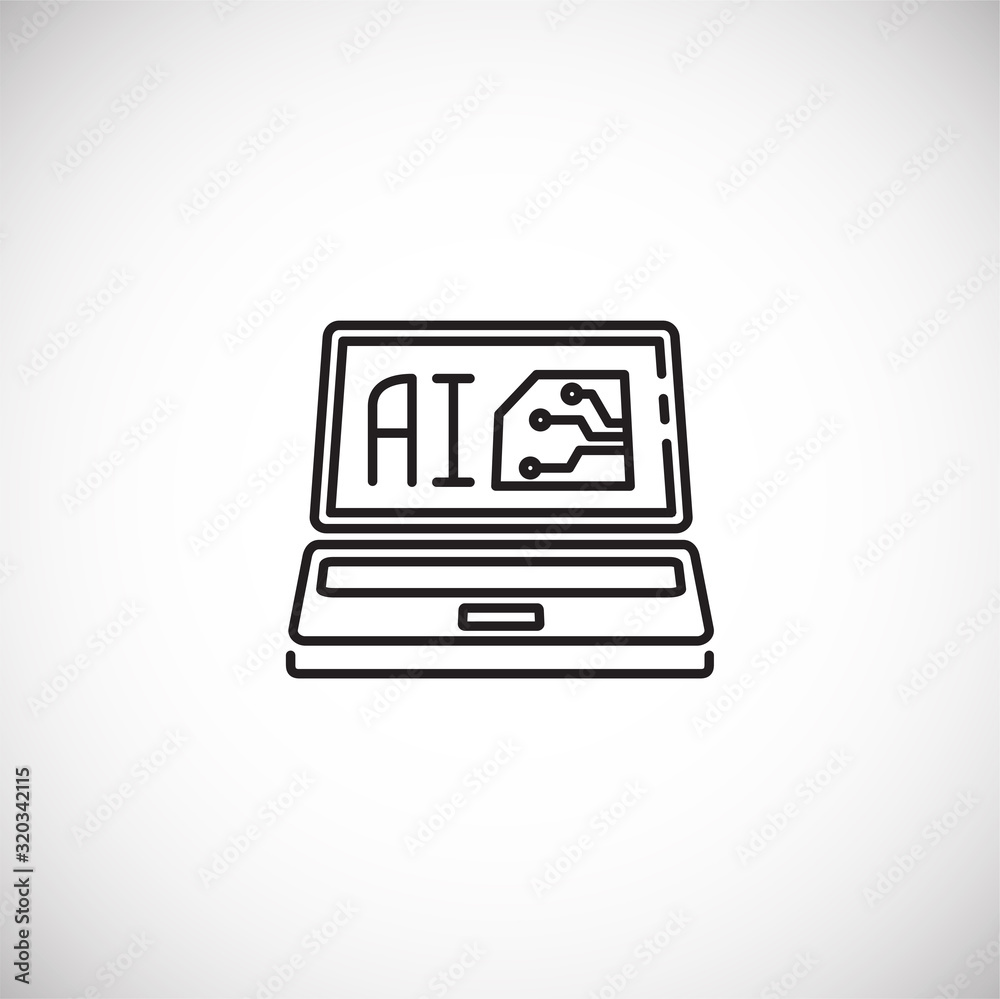 Poster ai related icon on background for graphic and web design. simple illustration. internet concept symb