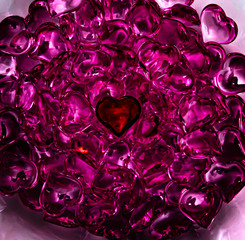 valentines day design pattern with close up macro heart, selective focus, film grain effect.