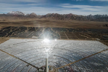 Aerial view of solar thermal plant