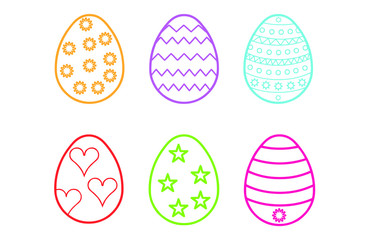 A set of easter eggs isolated on white
