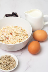 close-up ingredients for a healthy breakfast
