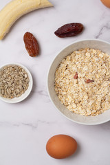 healthy breakfast with cereal and milk