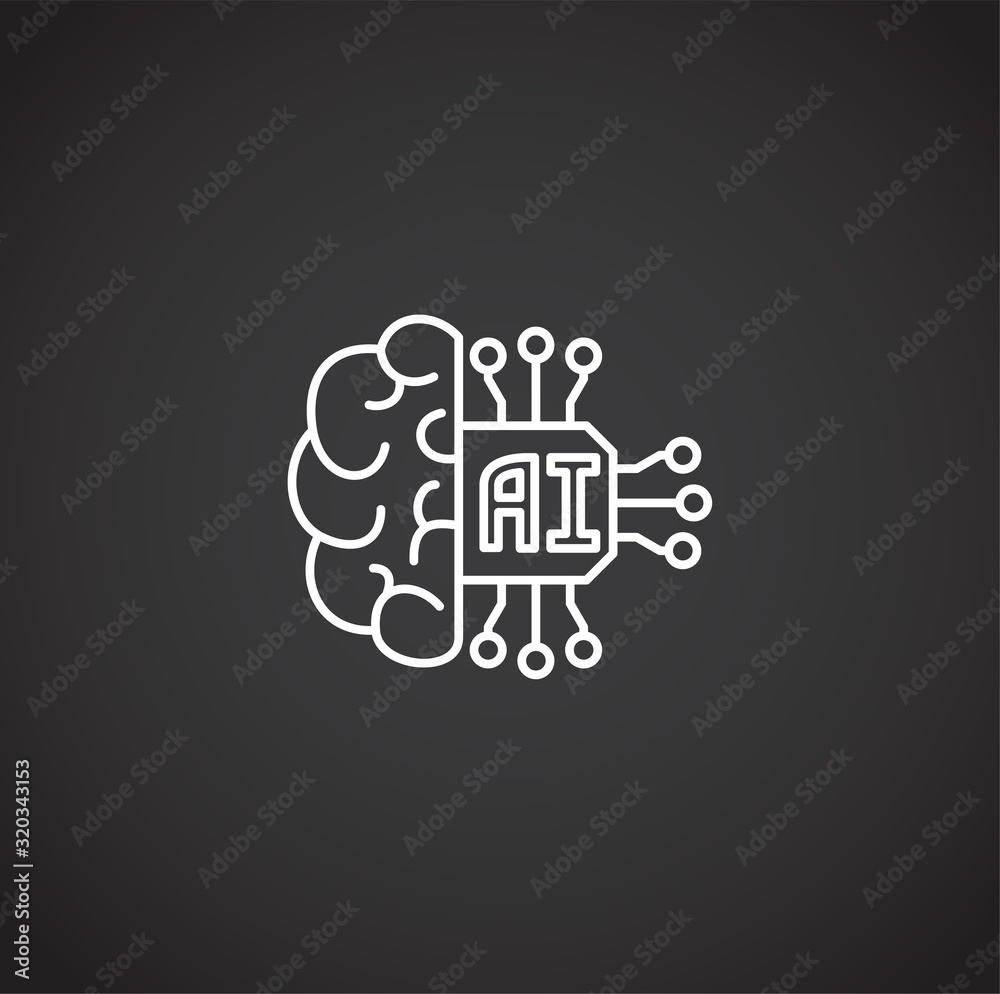 Poster ai related icon on background for graphic and web design. simple illustration. internet concept symb