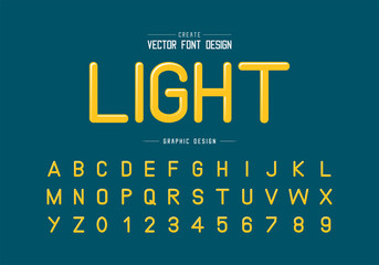 Highlights font and alphabet vector, Typeface letter and number design