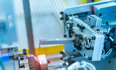 robot arm is working smartly in the production department in artificial intelligence factory