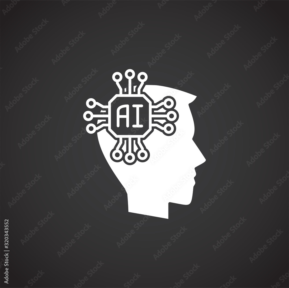 Poster ai related icon on background for graphic and web design. simple illustration. internet concept symb