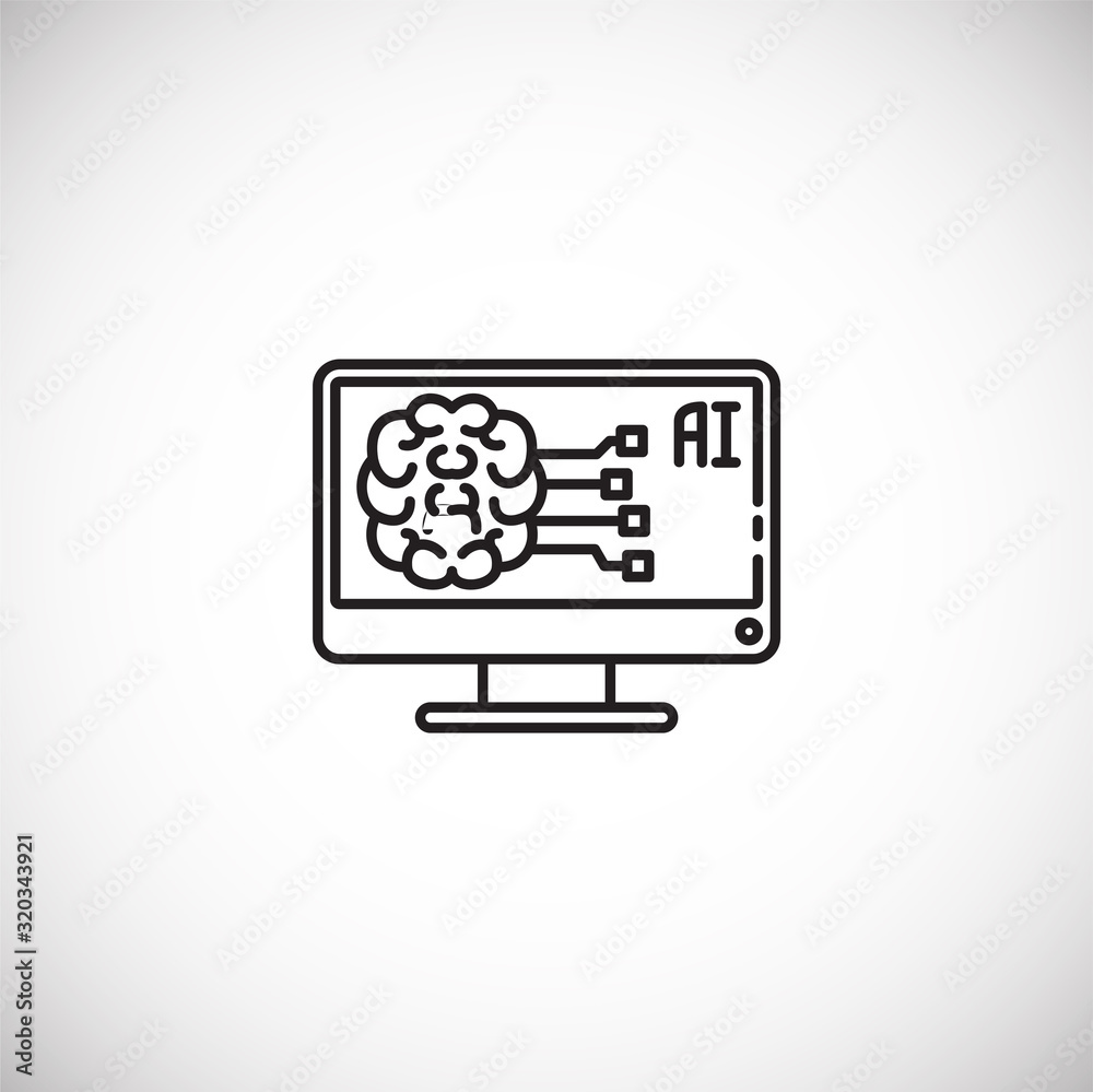 Poster ai related icon on background for graphic and web design. simple illustration. internet concept symb