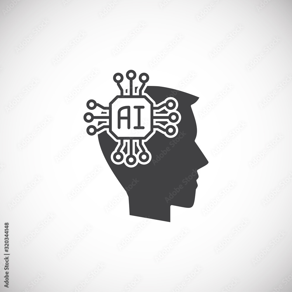 Poster ai related icon on background for graphic and web design. simple illustration. internet concept symb