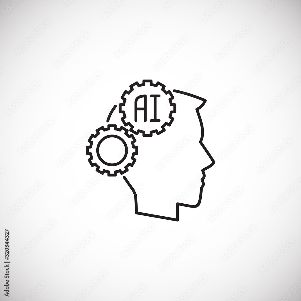 Poster ai related icon on background for graphic and web design. simple illustration. internet concept symb