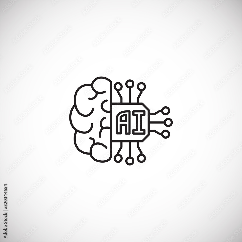 Poster ai related icon on background for graphic and web design. simple illustration. internet concept symb