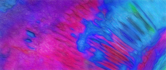 Fototapeta na wymiar Large watercolor paint strokes on canvas. Simple modern art drawing. Multicolored background in oil painting style. Energy of bright colors. Hand made acrylic abstraction. Surreal impressionism print.