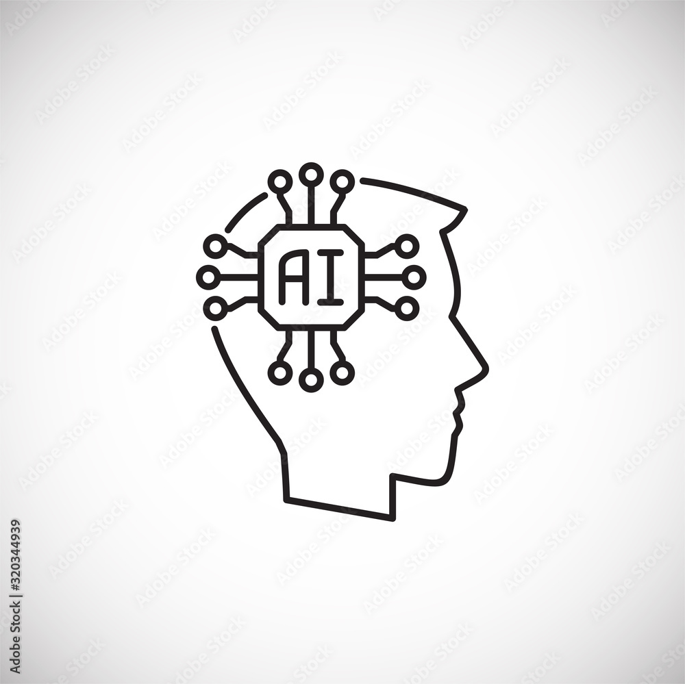 Poster ai related icon on background for graphic and web design. simple illustration. internet concept symb