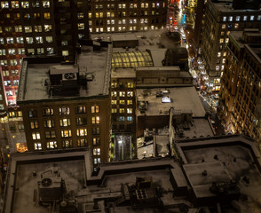 Birds Eye View Of Boston Buildings And Streets At Night