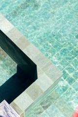 Close up of beautiful swimming pool,Top view
