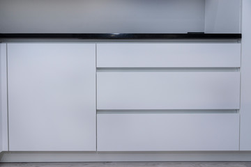 minimalistic white gloss kitchen furniture 
