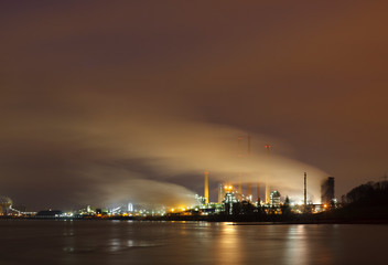 Steamy Industry At Night