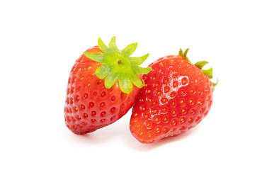 Closeup fresh ripe strawberry isolated on white background