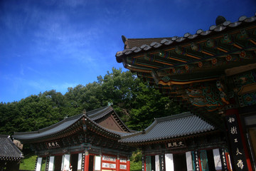 Naklejka premium 한국의 전통가옥 기와집