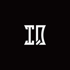 IQ monogram logo with curved side style design template