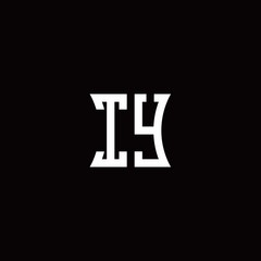 IY monogram logo with curved side style design template