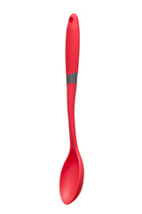 spoon, tool, red, cutlery, isolated, utensil, accessory, eat, kitchen, object, plastic, white, background, setting, dining, kitchenware, ladle, scoop, cook, culinary, domestic, preparation