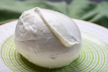 Cheese collection, soft white Italian mozzarella di bufala campana