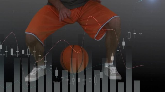 Data processing with basketball player playing - Powered by Adobe