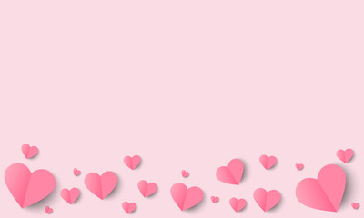 vector love and valentine day background with origami heart.	