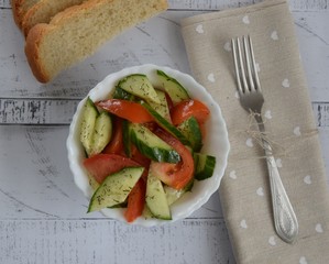 salad with tomatoes and cucumbers