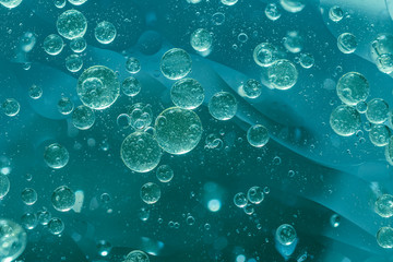 Abstract Blue water bubbles background