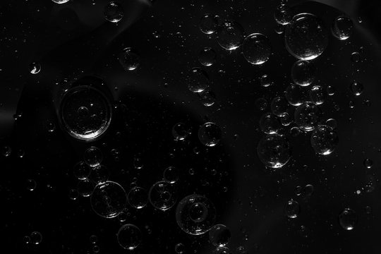 Abstract Black water bubbles background