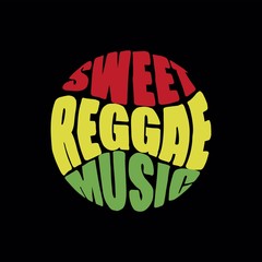 sweet reggae music jamaica music lettering - obrazy, fototapety, plakaty