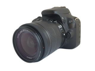 Fototapeta premium Black camera with white background