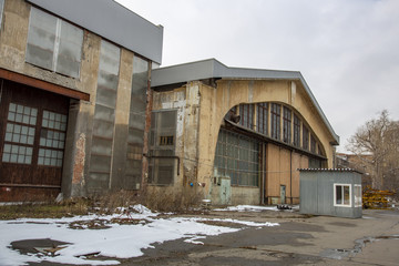 Abandoned territory of the MIG Aircraft Building Plant in Moscow, Russia