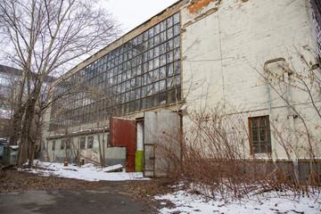 Abandoned territory of the MIG Aircraft Building Plant in Moscow, Russia