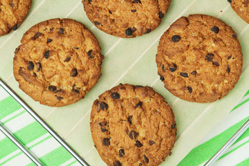 Fresh-baked cookies ready in the table	